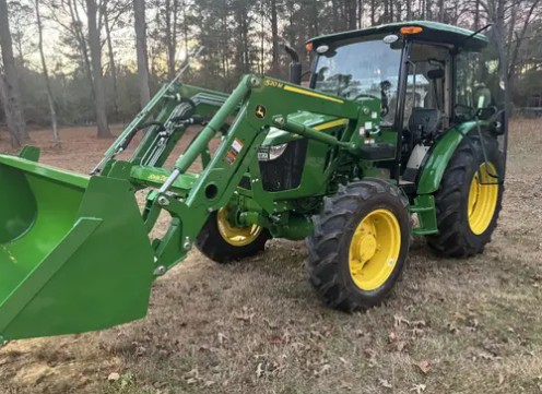 John Deere 5075E tractor with front loader
